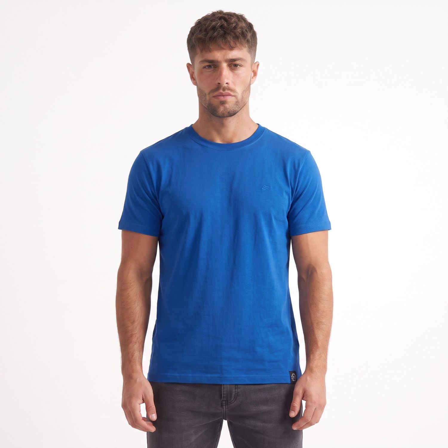 Polera Hombre MC Basica Logo Embroidery Royal