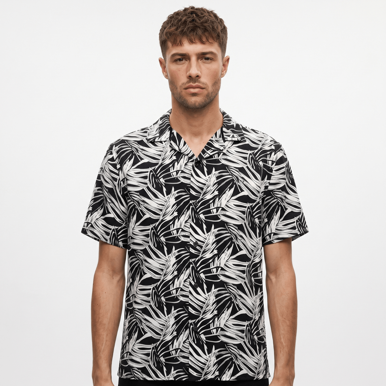 Camisa MC Hombre Techno Canvas Full Printing Negro